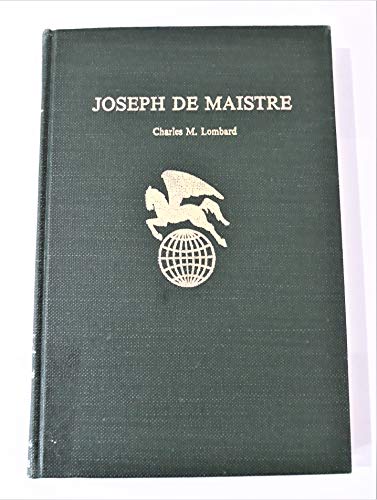 Stock image for Joseph De Maistre (Twayne's World Authors Series) for sale by Front Cover Books
