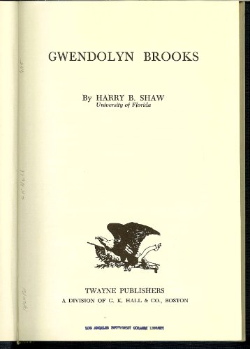 Beispielbild fr Gwendolyn Brooks zum Verkauf von Better World Books