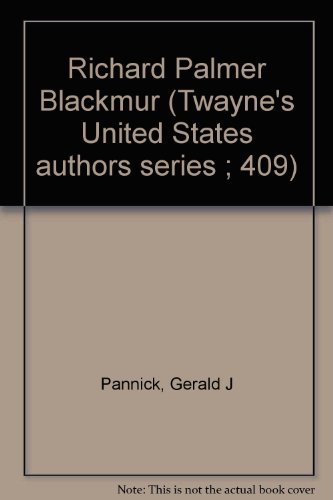 Stock image for Richard Palmer Blackmur for sale by Better World Books