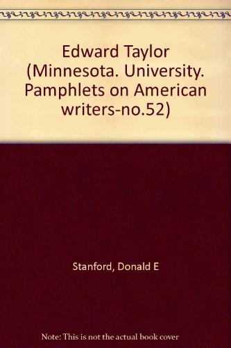 Beispielbild fr Edward Taylor : Revised Edition, ( Twayne's United States Authors Series, 8 ) zum Verkauf von Squirrel Away Books