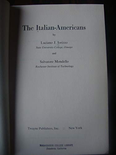 Beispielbild fr The Italian-Americans zum Verkauf von Better World Books