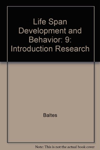 Imagen de archivo de Life-Span Development and Behavior: Volume 9 (Life-Span Development and Behavior Series) a la venta por Ergodebooks