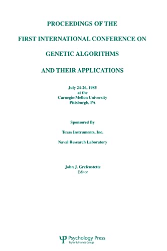 Stock image for Proceedings of the First International Conference on Genetic Algorithms and their Applications for sale by Wonder Book