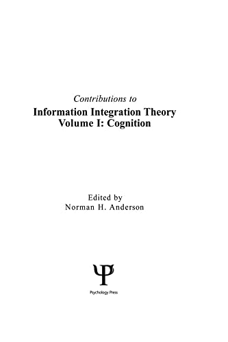 9780805808360: Contributions To Information Integration Theory: Volume 1: Cognition