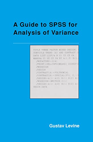 Stock image for A Guide to Spss for Analysis of Variance for sale by Reader's Corner, Inc.