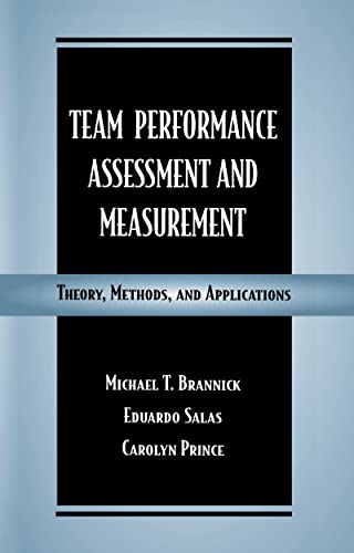 Imagen de archivo de Team Performance Assessment and Measurement: Theory, Methods, and Applications (Applied Psychology) a la venta por Chiron Media