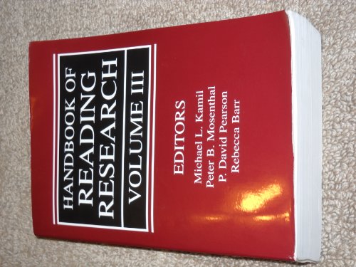 Imagen de archivo de Handbook of Reading Research, Volume III a la venta por Better World Books Ltd