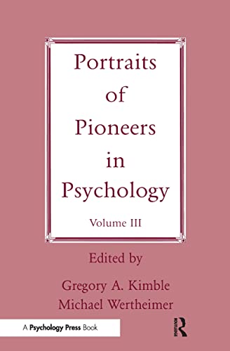 9780805826203: Portraits of Pioneers in Psychology: Volume III