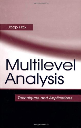 Stock image for Multilevel Analysis Techniques and Applications for sale by Rain Dog Books