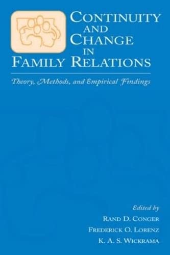 Beispielbild fr Continuity and Change in Family Relations: Theory, Methods, and Empirical Findings zum Verkauf von Revaluation Books