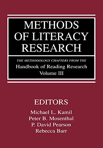Stock image for Methods of Literacy Research : The Methodology Chapters from the Handbook of Reading Research, Volume III for sale by Better World Books: West