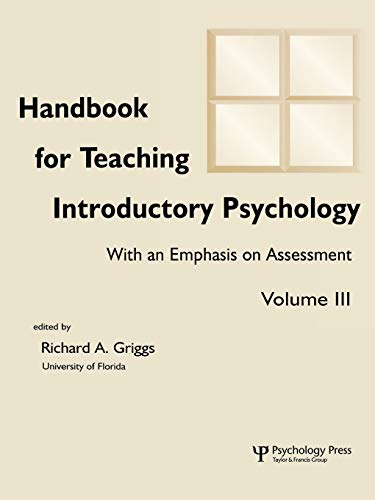 Imagen de archivo de Handbook for Teaching Introductory Psychology: With an Emphasis on Assessment: Vol 3 a la venta por Revaluation Books