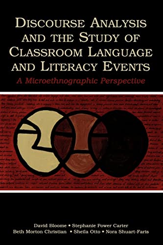 9780805853209: Discourse Analysis and the Study of Classroom Language and Literacy Events: A Microethnographic Perspective