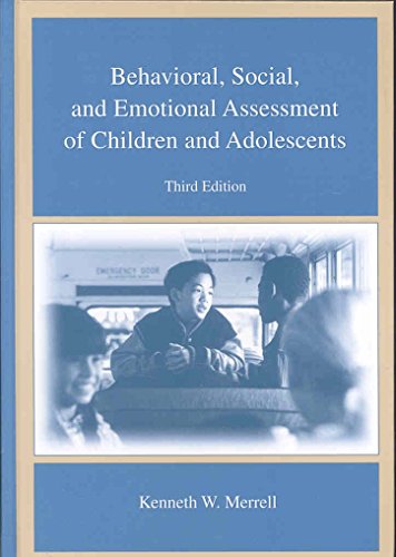 Beispielbild fr Behavioral, Social, and Emotional Assessment of Children and Adolescents zum Verkauf von Better World Books