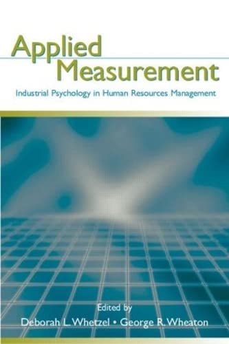 Imagen de archivo de Applied Measurement: Industrial Psychology in Human Resources Management a la venta por Chiron Media