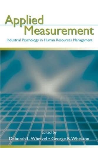 Stock image for Applied Measurement: Industrial Psychology in Human Resources Management for sale by Chiron Media