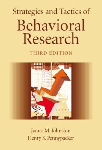 Imagen de archivo de Strategies and Tactics of Behavioral Research a la venta por Goodwill of Colorado