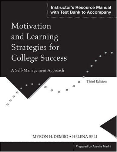 Stock image for Motivation and Learning Strategies for College Success: A Self-Management Approach for sale by Mispah books