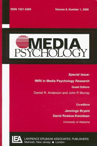 Fmri In Media Psychology Research Mep V8#1 (9780805893977) by Anderson, Daniel R.; Murray, John P.