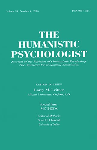 Imagen de archivo de Methods The Humanistic Psychologist V33 #4 a la venta por Chiron Media