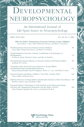 Measurement of Executive Function in Early Childhood: A Special Issue of Developmental Neuropsychology - Clancy Blair