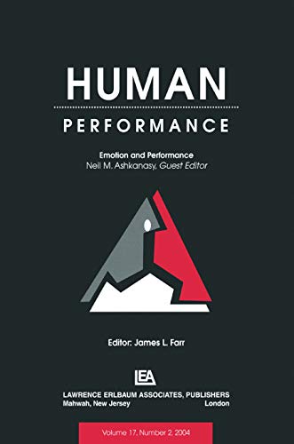 Imagen de archivo de Emotion and Performance: A Special Issue of Human Performance a la venta por HPB-Red