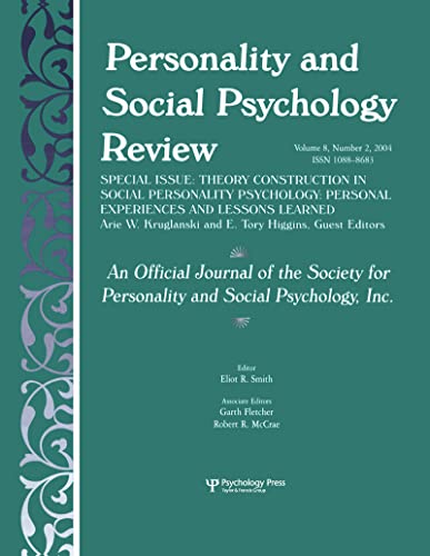 Beispielbild fr Theory Construction in Social Personality Psychology: Personal Experiences and Lessons Learned: A Special Issue of personality and Social Psychology Review zum Verkauf von Blackwell's