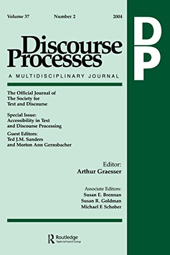 Beispielbild fr Accessibility in Text and Discourse Processing : A Special Issue of Discourse Processes zum Verkauf von Blackwell's