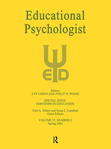 Imagen de archivo de Emotions in Education: A Special Issue of educational Psychologist (Educational Psychologist, Vol 37, No. 2) a la venta por Revaluation Books