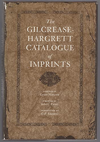 The Gilcrease-Hargrett Catalogue of Imprints