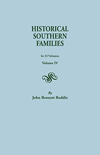 Historical Southern Families, Vol. 4 (#504)