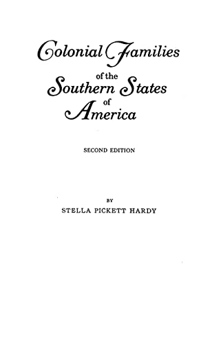 9780806306209: Colonial Families Of The Southern States Of America