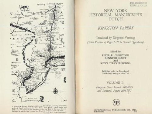 9780806307206: New York Historical Manuscripts: Dutch : Kingston Papers