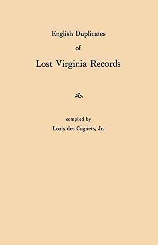 Imagen de archivo de English Duplicates of Lost Virginia Records a la venta por Bookworm Books