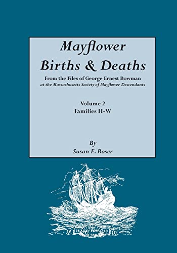Imagen de archivo de Mayflower Births Deaths, from the Files of George Ernest Bowman at the Massachusetts Society of Mayflower Descendants. Volume 2, Families H-W. Index a la venta por Byrd Books