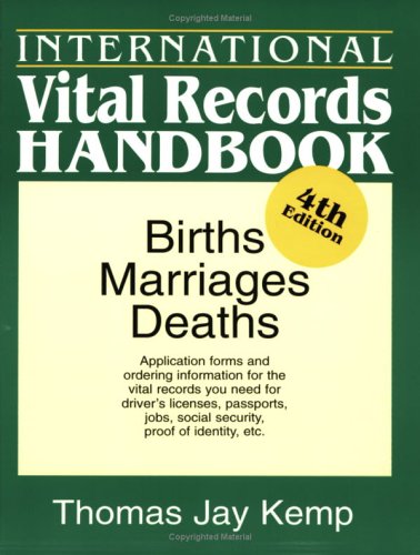 Beispielbild fr International Vital Records Handbook : Births Marriages Deaths zum Verkauf von Better World Books