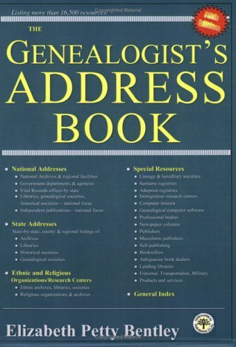 Beispielbild fr The Genealogist's Address Book zum Verkauf von Better World Books