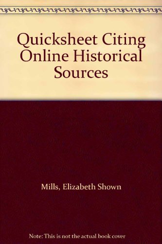 Stock image for Quicksheet Citing Online Historical Sources
