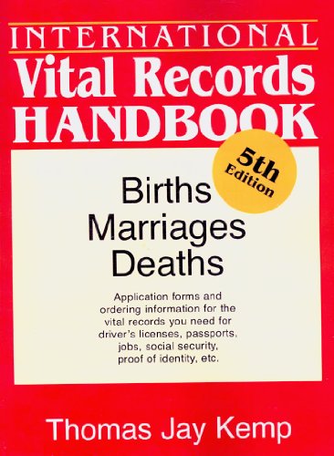 Beispielbild fr International Vital Records Handbook : Births, Marriage, Deaths zum Verkauf von Better World Books