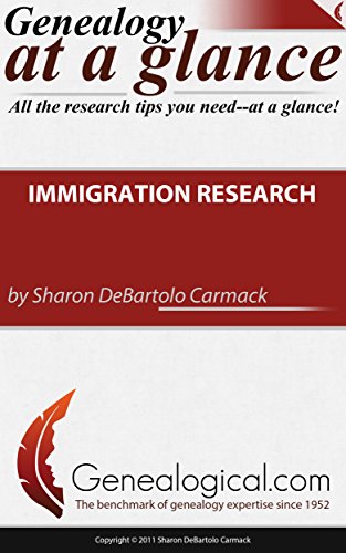 Beispielbild fr Genealogy at a Glance: Immigration Research zum Verkauf von Revaluation Books