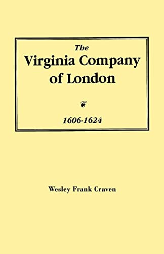 Imagen de archivo de Virginia Company of London, 1606-1624 a la venta por Chiron Media