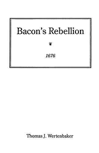 Beispielbild fr Bacon's Rebellion, 1676 zum Verkauf von Chiron Media