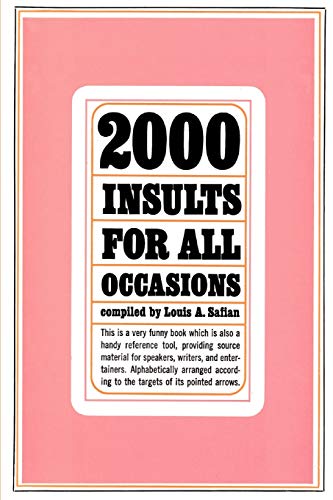 Beispielbild fr Two Thousand Insults for All Occasions zum Verkauf von SecondSale