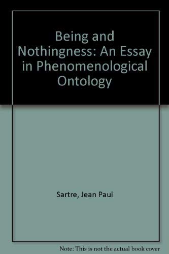 Beispielbild fr Being and Nothingness: An Essay in Phenomenological Ontology zum Verkauf von SecondSale