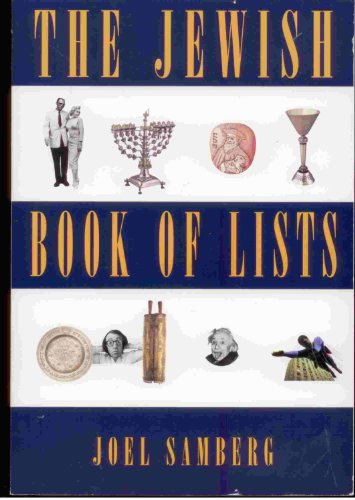 Imagen de archivo de The Jewish Book Of Lists a la venta por Wonder Book