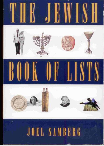 Stock image for The Jewish Book Of Lists for sale by Wonder Book