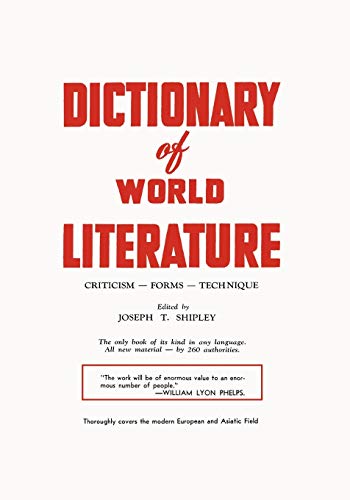 9780806529271: Dictionary Of World Literature: 1