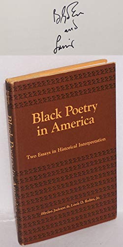 Black poetry in America;: Two essays in historical interpretation (9780807100752) by Jackson, Blyden