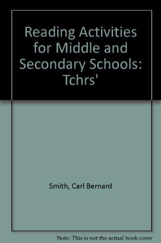 Imagen de archivo de Reading Activities for Middle and Secondary Schools : A Handbook for Teachers a la venta por Better World Books