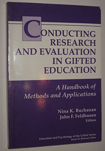 Imagen de archivo de Conducting Research And Evaluation In Gifted Education: A Handbook of Methods and Applications a la venta por BookHolders